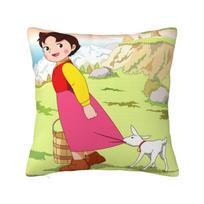Prabangus Heidi, Peterio ir Senelio pagalvės užvalkalas sofai Poliesteris Animacinis ožys Mergaitė iš Alpės Anime Mesti pagalvės užvalkalas Namų dekoratyvinis 30x30cm 12x12in