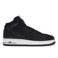 Stussy x Nike Air Force 1 Mid Juodi Gyvatės Odos Unisex Sportbačiai DJ7840-001 38.5