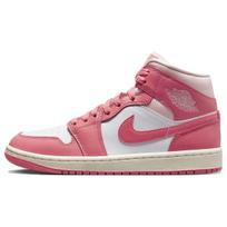 Air Jordan 1 Mid Braškės ir grietinėlė Moteriški kedai Rožiniai Balti Jūros koralų BQ6472-186 36