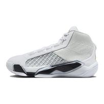 Air Jordan 38 GS FIBA Vaikų sportbačiai Balti Metaliniai-Auksiniai Grynasis-Platinos FN8277-100 36