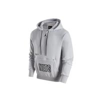 Jordan NBA Bruklino „Nets“ flisinis džemperis su gobtuvu, užmetamas per galvą, vyriški viršutiniai drabužiai, balti/auksiniai, DR7008-043 M