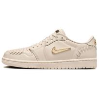 Air Jordan 1 Low Gamybos būdas Legendinis šviesiai rudos spalvos moteriški kedai Kreminės metalinės aukso spalvos FN5032-200 35.5