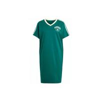 Adidas Originals Vrct Grafinis Marškinėlio Suknelė Sporto Gyvenimo Būdo Serija Trys Juostelės Spalvų Blokas Laisva Sportinė Kvėpuojanti V-Kaklo Trumpomis Rankovėmis Suknelė IR6042 S blue