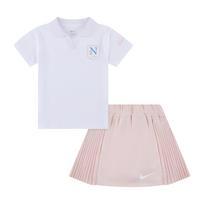 Nike Sijono Rinkinys Swoosh Game Match Teniso Polo Apykaklė Paprastas Patogus Trumpomis Rankovėmis Vaikų Rinkiniai Echo-Pink IB8452-622 S
