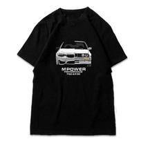 BMW Trečiosios serijos trumpomis rankovėmis modifikuotos automobilio drabužiai E30 F80 M3power Klasikinis našumo automobilis Tendencija Grynos medvilnės T-shirt S