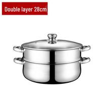 Daugiafunkcis nerūdijančio plieno garų puodas: Dvigubas iki penkių sluoksnių dizainas žuviai, sriubai ir kt. 28cm Boxed Discount Anti-Overflow