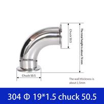 Tri Clamp 90 laipsnių alkūnė nerūdijančio plieno, skirta sanitariniam apdorojimui 1 5 4 25MM