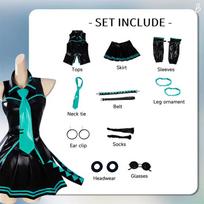 Mikuu Cosplay Tarnaitės Uniformos Kostiumai Anime Vaidmenų Žaidimas Šventės Žaidimas Helovino Šventės Kostiumai Moterims M