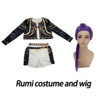 Anime Demon Rumi Zoey Mira Dainininkės Kostiumai Mergaitėms Medžiotojos Scenos Pasirodymų Apranga Helovinas Kpop Cosplay Uniforma Perukų Rinkinys 110