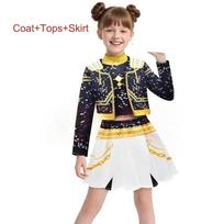 Mergaitės Rumi K Pop Demonų Medžiotoja Cosplay Vaikų Juodas Auksinis Kostiumas Vaikų Persirengimas Pasirodymas Vaidmenų Žaidimas Uniforma Helovinas 110cm