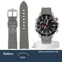 22 mm lenktas natūralios odos laikrodžio dirželis C-asio EQB-800BL EQB-501 EQB-900 EDIFICE/EQB-500 laikrodžiams Atsparus vandeniui guminis laikrodžio dirželis Vyriškas QB-800BL series
