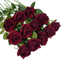5/10Pcs Artificial Flowers Bouquet Red Silk Fake Rose Flower for Wedding Home Table Decoration Christmas Valentine's Day Gift 5pcs