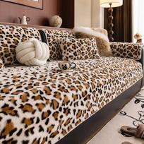 Luxury Leopard Print Sofa Cushion Autumn Winter Thickened Anti Slip Straight Line Cushion For Winter Sofa Cover Fabric 70x70cm white