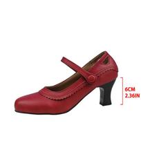 Madingi Retro Žalios Odos Mary Jane Bateliai Moteriški Vintažiniai Klostuotas Dizainas Iškirptos Suknelės Zapatos Moteriškas Prekės Ženklo Dizainas Derby Bateliai Didelio Dydžio 35 raudona