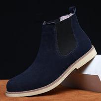 Vyriški Batai Prabangūs Pavasariniai/Žieminiai Elegantiški Chelsea Batai Vyrams Karvės Zomšas Oda Mėgėjų Laisvalaikio Batai Didelis Dydis 47 Zapatillas Hombregy 37 mėlyna