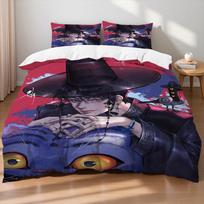 K-Pop Bedding Set Demon Hunters Themed Pink Or Black Other Side Print Polyester Student Dormitory  Duvet Cover Boys Girls Gift US Twin(172x218cm)