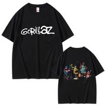 Roko grupės Gorillaz marškinėliai Vyriški Vintage Oversized Streetwear Vyrai Moterys Hip Hop Gotikiniai Retro Marškinėliai Vyriški Laisvalaikio Medvilniniai Marškinėliai M