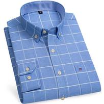 Medvilniniai Oksfordo marškinėliai plius dydis S~7XL Laisvalaikio verslo vyriški languoti marškiniai languoto dizaino įprasto prigludimo ilgomis rankovėmis su priekinėmis kišeninėmis vyriškomis palaidinėmis S