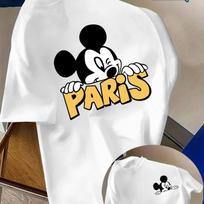 Disney Mickey Mouse T-Shirt Cotton Men's Women Casual Trendy Oversized Streetwear Loose Short 100% Pure Cotton Printed T-shirt XL