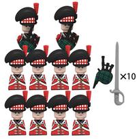 10 vnt. Napoleono karų karinės figūrėlės Armijos kariai Ginkluotė Kostiumas Mažos dalelės Statybiniai blokeliai Vaikų „pasidaryk pats“ žaislai Berniukų dovanos