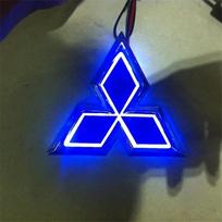 5D Automobilio LED Priekinės Grotelės Galinis Logotipo Emblemos Lipdukas Šviesa Mitsubishi ASX Ralliart Outlander Lancer Pajero Eclipse Galant mėlyna