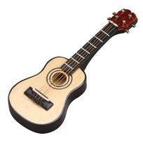 Realistiška miniatiūrinė gitara Naudinga naujovė Dekoratyvinė mini bosinė gitara Žaislinės lėlės priedai A