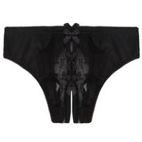 Sexy Open Crotch Sexy Kelnaitės Moteriška Aistra Perspective Lace Open Kelnaitės 2XL juoda