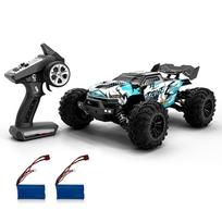 RC Car 2.4Ghz 70KM/H Didelio greičio 1/16 Off Road RC Trucks Brushless Motor LED Light 4WD transporto priemonė 2 battery mėlyna