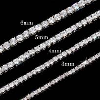 Vyriški Moteriški Teniso Vėriniai 3/4/5/6mm Cirkonio Grandinėlės Vėriniai 40-60cm Unisex Chokeris Prabangūs Papuošalai 3mm-40cm (16in) auksas