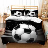 Futbolo patalynė 3D spausdinimas Sportinis futbolo antklodės užvalkalas ir pagalvės užvalkalas Miegamojo patalynės komplektas Dvigulė lova Pilno dydžio Namų dekoravimas DE 100x135cm black