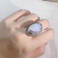 Tvirtas S925 sidabrinis nefrito žiedas, skirtas unisex Anillos De Origin nefrito brangakmeniui Bizuteria 925 sidabro papuošalų žiedas moterims, vyrams 6 balta