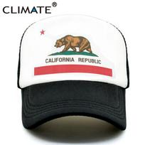 KLIMATAS Kalifornijos kepurė Vyriška Unisex Unisex Kepurė Lokys Kalifornijos Vėliava Trucker Kepurė Hip Hop Kepurė Šiurpi Vasarinė Tinklelio Unisex Tėčio Kepurė Suaugusiems Vaikams Adult 55to58cm Head