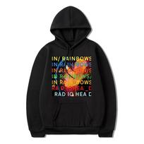 Vintažinės roko grupės „Radiohead Hoodie“ muzikos albumas „Rainbows“ grafinis megztinis „Unisex“ hiphopo gatvės apranga Gothic Oversize Hoodies 2XL