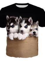 Naminio šuns haskio 3D spausdinimo marškinėlių drabužiai Animal Husky marškinėliai Vyrai Moterims Vasara Nauja Mada Laisvalaikio hiphopo kelnaitės XXL