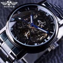 T-winner Madingas laisvalaikio automatinis mechaninis laikrodis Juodas mechaninis laikrodis vyrams