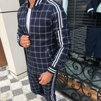 Nauji „Gentleman Plaid“ vyriškų sportinių kostiumų rinkiniai Laisvalaikio užtrauktuko striukės paltas sportinis kostiumas Aukštos kokybės 3D spausdinimas Madingi 2 dalių vyriški drabužiai XL