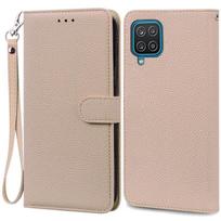 16 spalvų Galaxy A12 dėklas, skirtas Samsung Galaxy A12 dėklui, odinis piniginės atverčiamas dėklas, skirtas Samsung A12 5G GalaxyA12 A 12 apsauginis kortelės lizdo laikiklio dangtelis smėlis