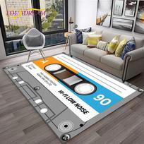 Retro Muzikos Kasetės Rašto 3D Kilimas Kilimėlis Namų Svetainei Miegamajam Sofai Durų Kilimėlis Dekoravimui, Vaikų Zonos Kilimas Neslystantis Grindų Kilimėlis 40x60cm