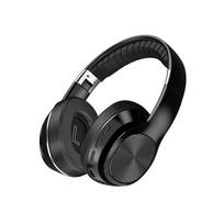 8D „Hifi“ ausinės „Bluetooth“ ausinės per ausis Stereo belaidės ausinės Minkštos odinės ausinės, įmontuotas mikrofonas, skirtas kompiuteriui / mobiliesiems telefonams / televizoriui juoda