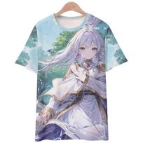 Anime marškinėliai „Sousou no Frieren“ marškinėliai 3D spauda Gatvės drabužiai Vyriški Moteriški Mada Negabaritiniai marškinėliai trumpomis rankovėmis marškinėliai Mergaičių marškinėliai Drabužiai M