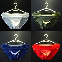 4vnt Vyriški apatiniai ledo šilko vienspalvės kelnaitės Seksualios permatomos greitai džiūstančios U išsipūtusios kelnaitės Žemo juosmens vyriškos apatinės kelnės M