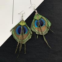 BLINGBAY Moteriški auskarai Retro povo plunksnos kutai Moteriški bohemiškos mados stilius Elegantiškas temperamentas Universalūs ilgi auskarai papuošalai