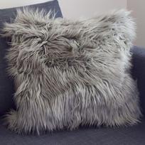 Ilgas pliušinis pagalvės užvalkalas Imituota vilna Didelis pliušinis užvalkalas Atlošas Sofa Žieminis šiltas pagalvės užvalkalas 600mm*600mm gray