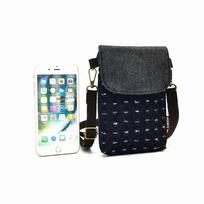 Džinsinis 3 sluoksnių Moteriškas Mini Messenger Mobiliojo telefono krepšys Dėklas Pečių Krepšys Piniginė Krepšys Rankinė Piniginė Moteriškas krepšys Nešiojamasis krepšys juoda