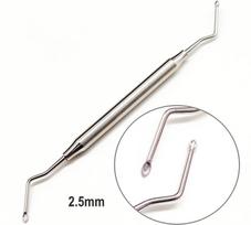Dentaliniai kaulų kiuretai šaukštelis smailus galas Dentalinis chirurginis implantas miltelių šaukštelis transplantato kaušelis periodontologinis valymas kaulo fragmentas 1 piece 2.5mm