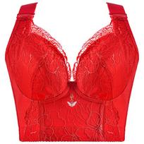 Moteriškas apatinis trikotažas su liemenėlėmis Sexy liemenėlė, nėriniuotas apatinis trikotažas Intimate Top Crop Top 3/4 puodelio BH nemokamas pristatymas moterims 34/75C raudona