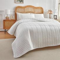 3 vnt. dygsniuotos lovatiesės komplektas, vienspalvis minkštas kvėpuojantis paklodė, 230*230cm+2vnt pagalvės užvalkalas 51*66cm 3pcs set 176x230cm balta