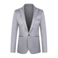 Vyriškas kostiuminis švarkas Slim Fit Vienspalvis Verslo švarkas Vienos sagos Kostiuminis švarkas su kišenėmis Vestuvėms Biurui Vakaro vakarėliui L juoda
