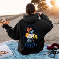 Estetiški krikščioniški gobtuvai Biblijos eilėraščiai Hoodie Moteriškas religinis megztinis Faith ilgomis rankovėmis megztinis su gobtuvu krikščionių dovanos S juoda