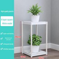 Baheng daugiasluoksnė plastikinė gėlių vazonų lentyna balkonui ir svetainei 2-layer square balta